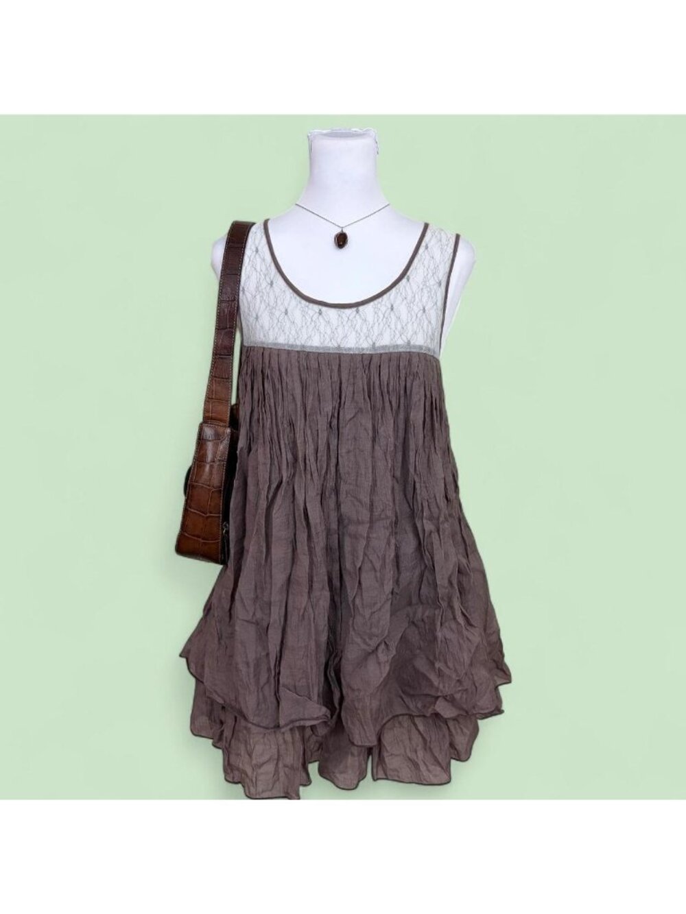 lace gauzy tiered boho subversive mini dress